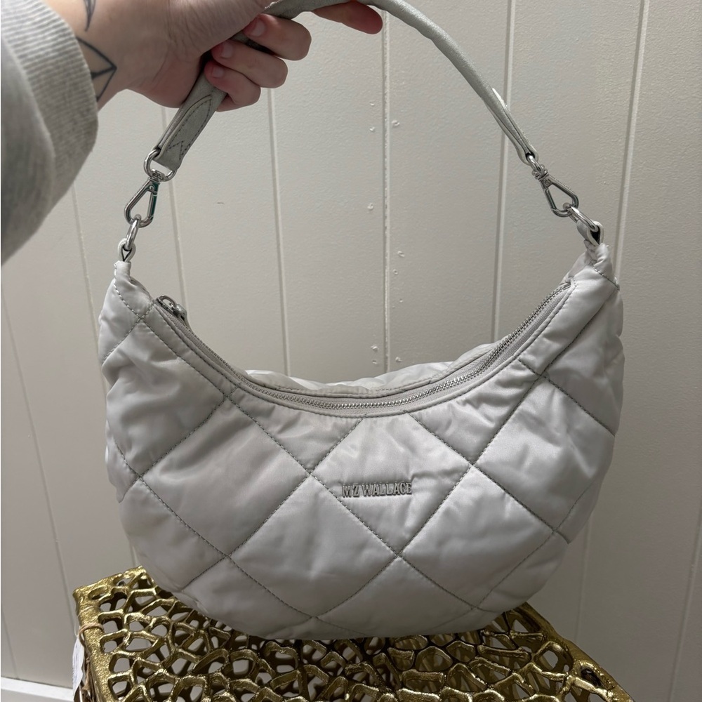 White Quilted Shoulder Bag MZ Wallace